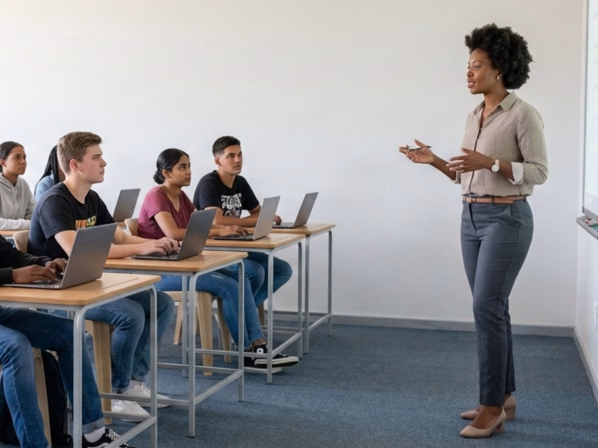 Matric rewrite in-person group class with students learning in a classroom at Apex Academic Centre in Midrand