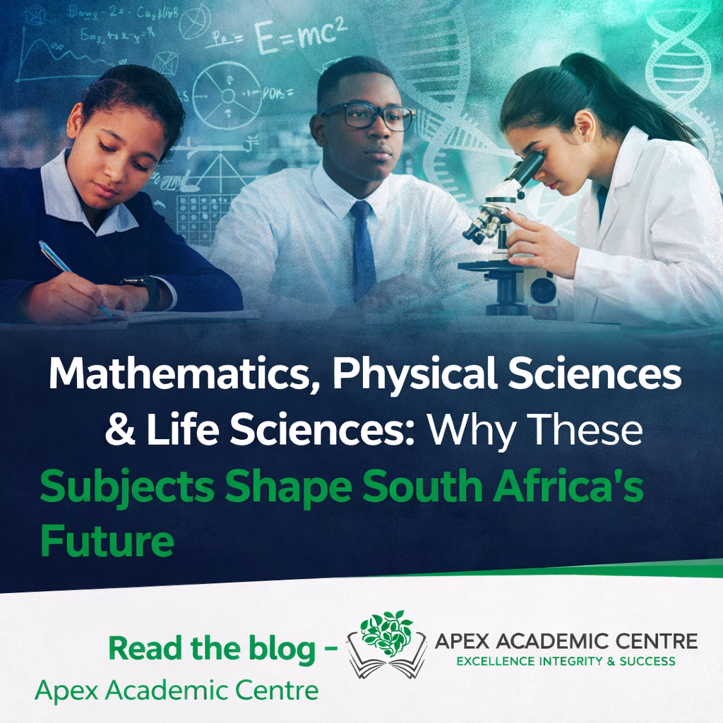 Mathematics, Physical Sciences and Life Sciences tutoring in South Africa with Apex Academic Centre supporting high school learners