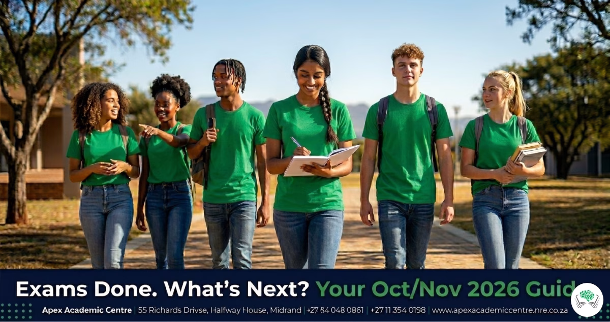 South African matric students moving forward confidently after completing May June 2026 rewrite exams with October November 2026 preparation ahead