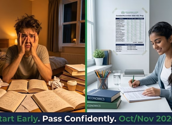 Comparison of stressed last-minute matric student versus calm early-prepared student for October November NSC rewrite