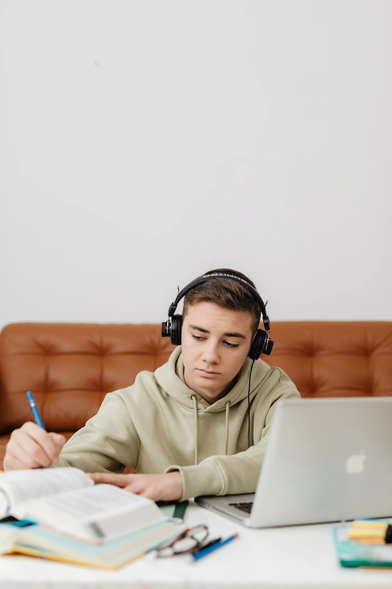 South African Cambridge IGCSE student studying at home with Apex tutor materials